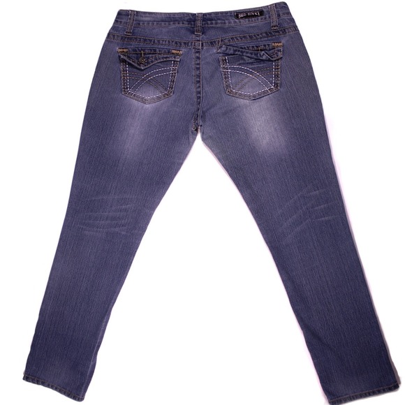 Red Rivet Jeans Womens Size 13 Blue Medium Wash Low-Rise Stretch Denim - 36.5x31 - Picture 2 of 16